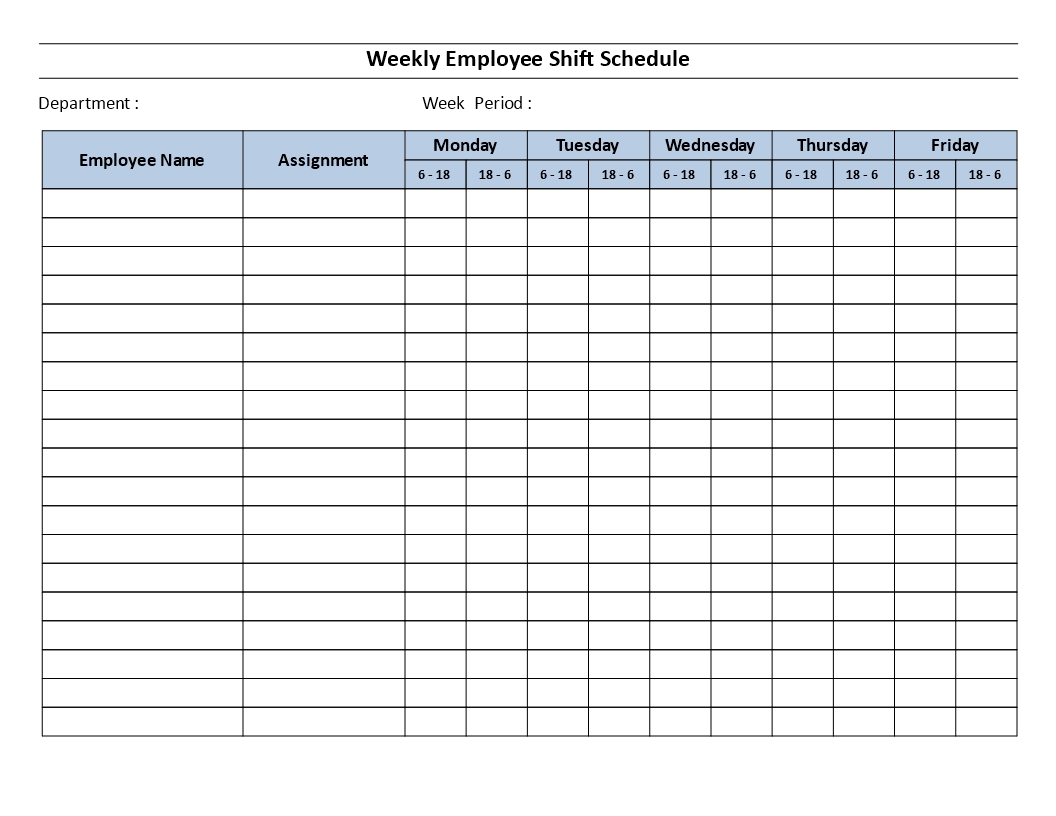 12 Hour Schedule Templates