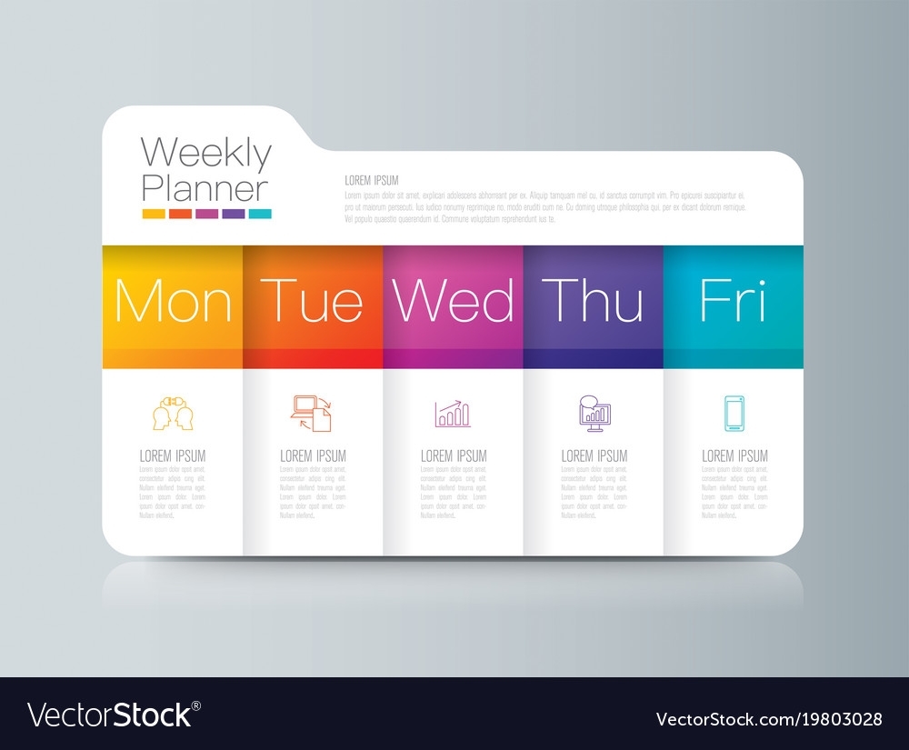 Weekly Planner Monday - Friday Infographics Design