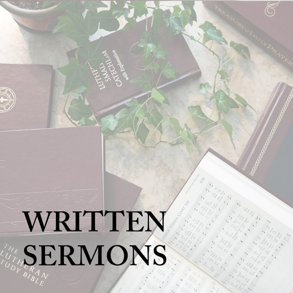 Written Sermons - Lutheran Church–Canadalutheran Church