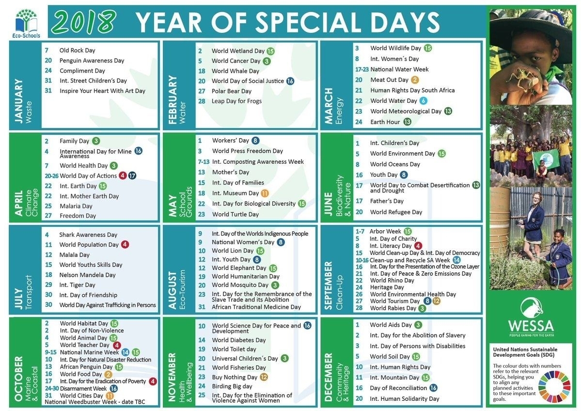 Year Calendar Of Special Days In 2020 | Special Day Calendar