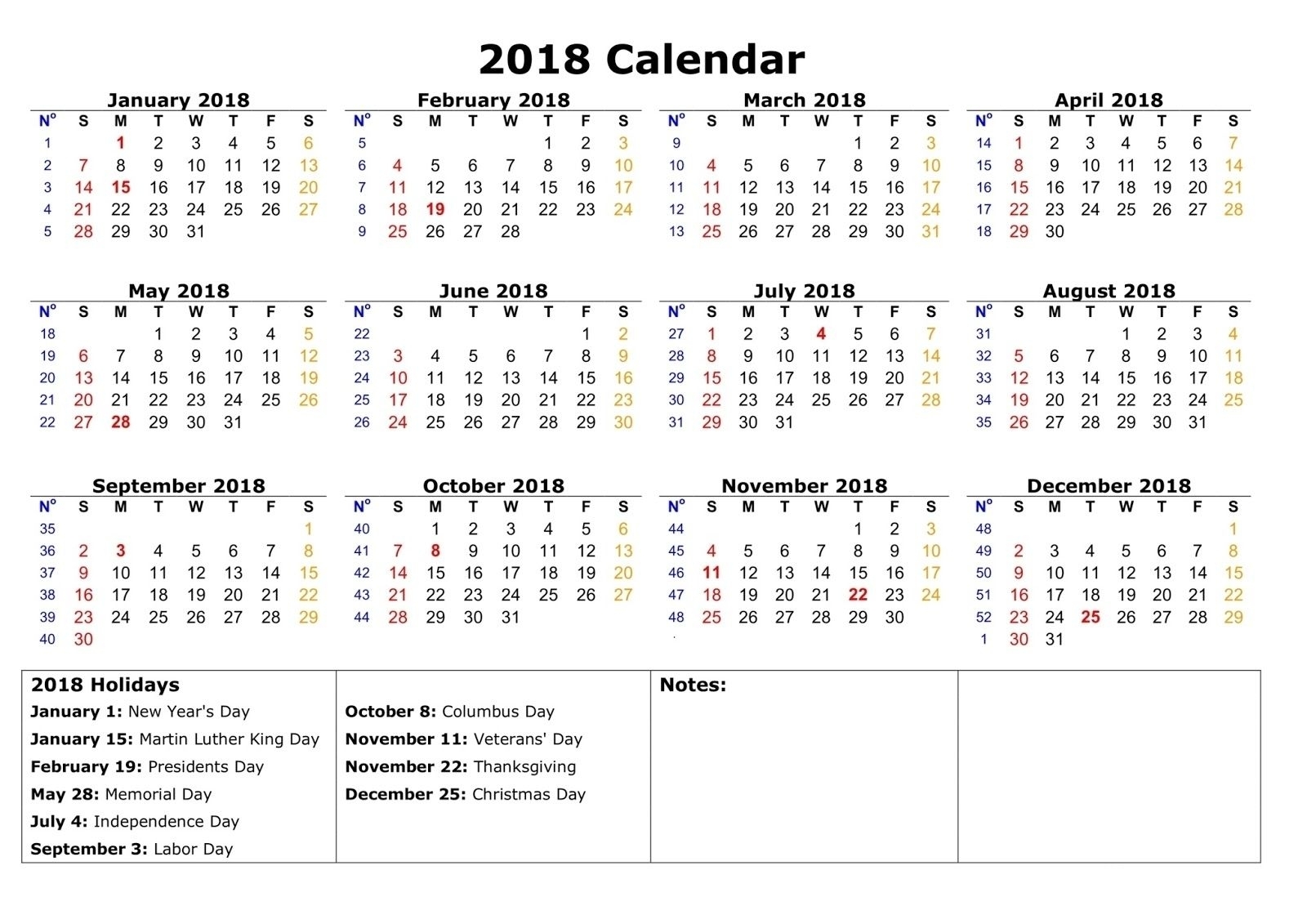 Year Calendar With Space To Write In 2020 | Printable