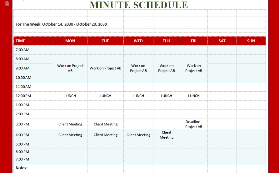 10+ 15 Minute Schedule Template | Template Business Psd