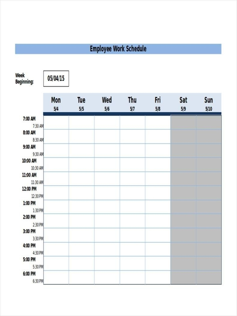 12 Hour Schedule Template | Example Calendar Printable