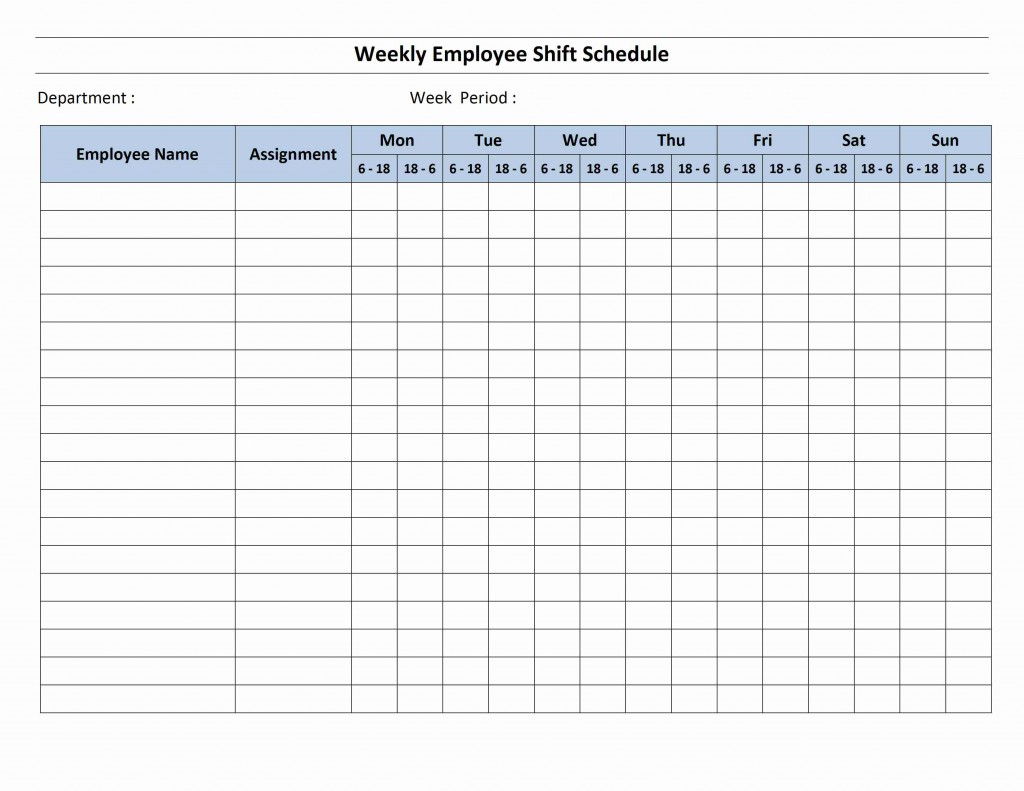 12 Hour Shift Schedule Template