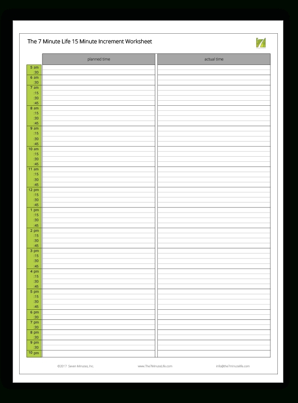 15 Minute Day Planner | Ten Free Printable Calendar 2020-2021