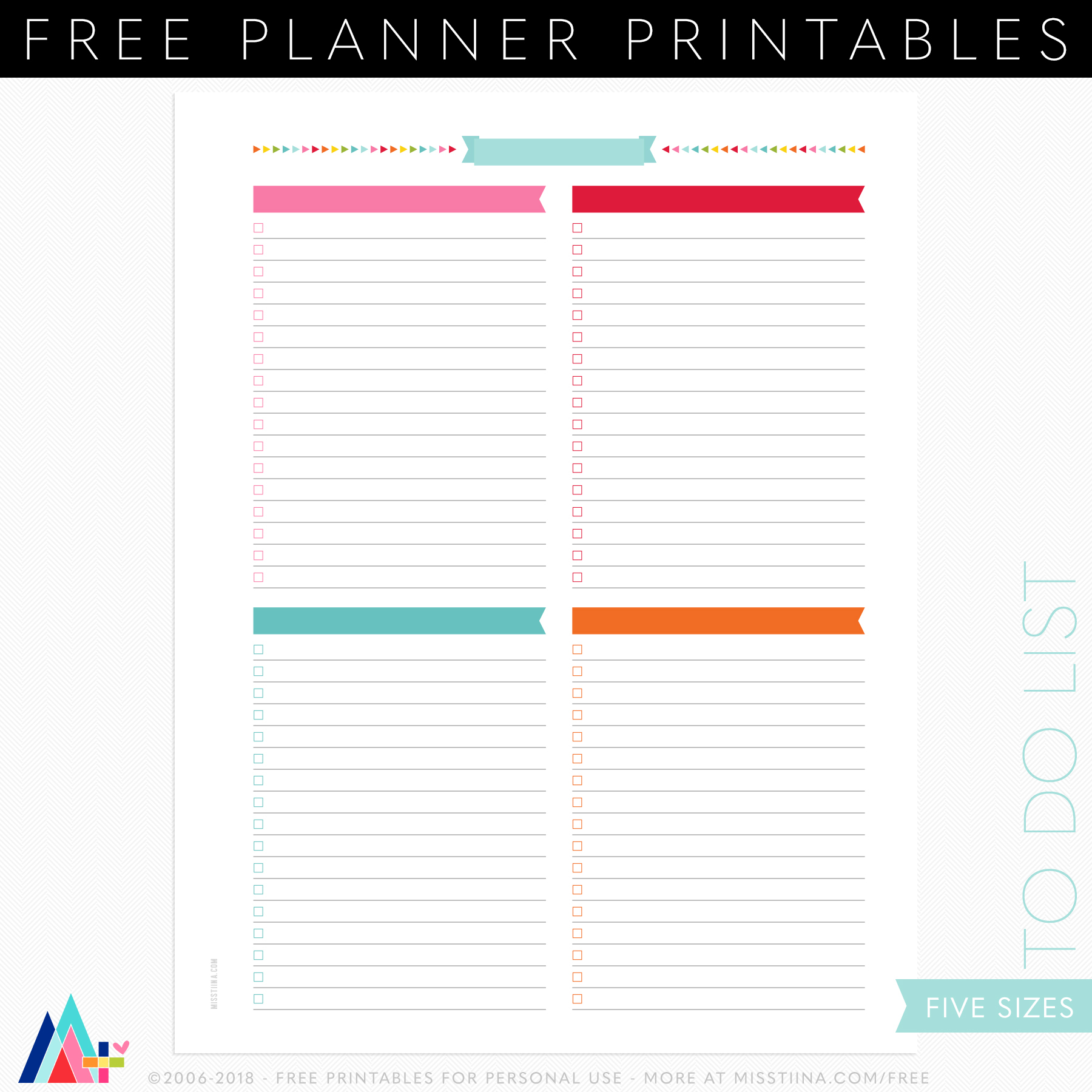 2016 Everyday Planner + Free To Do Checklist Printable