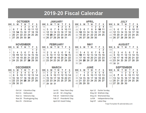 2019 Fiscal Year Quarters Template - Free Printable Templates