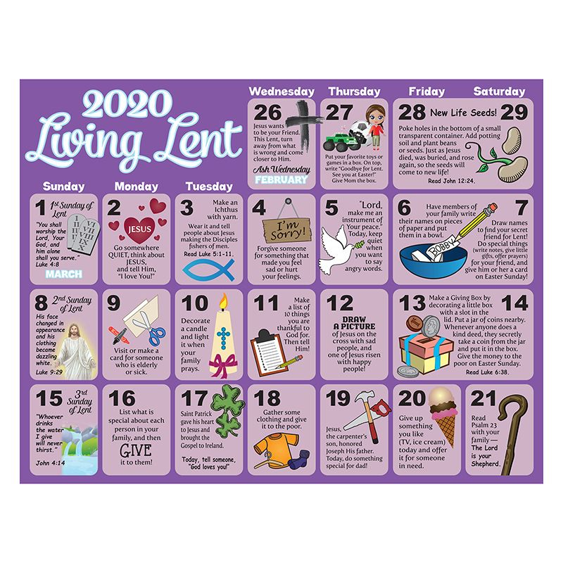 Lent Calendar 2024 Printable Nadya Adelheid