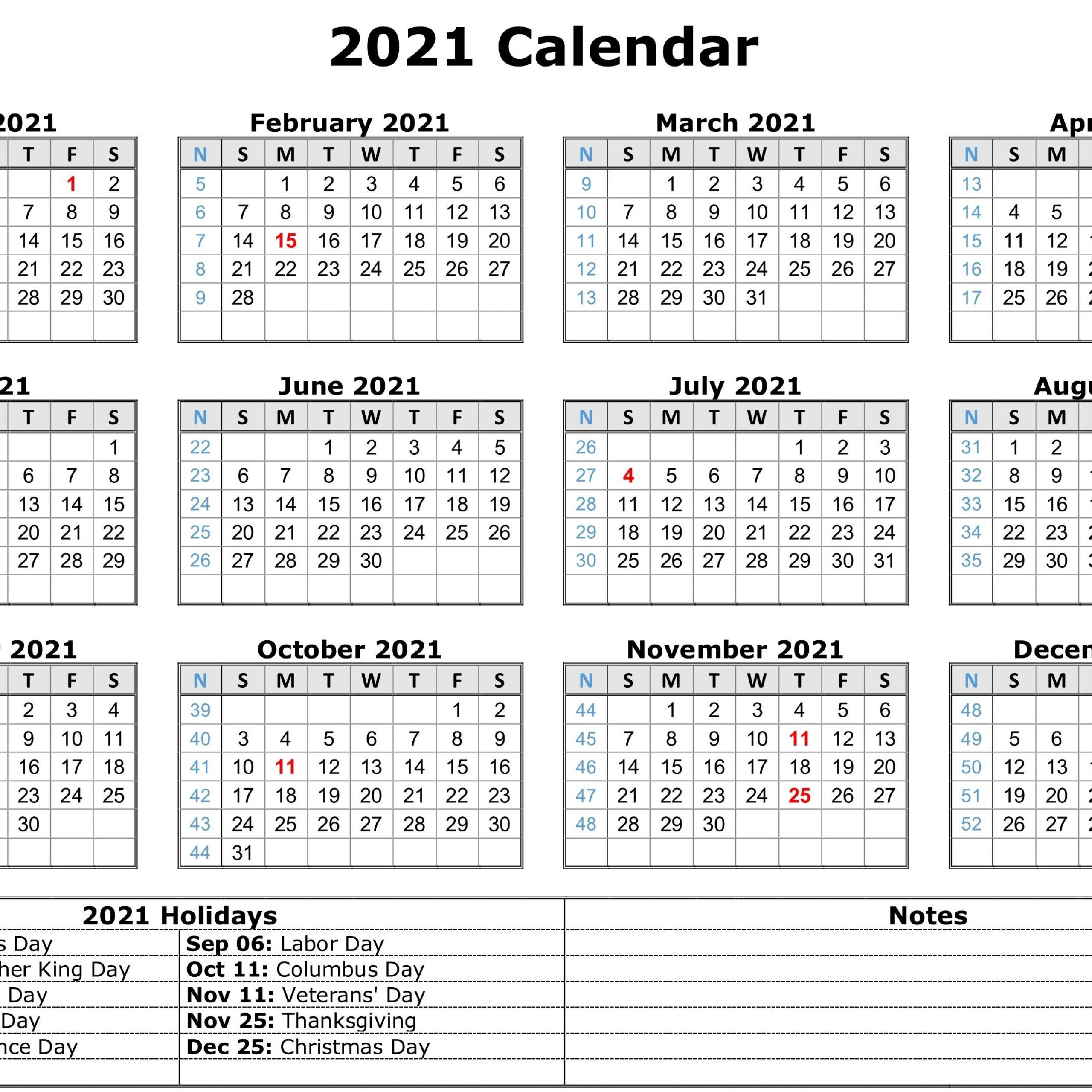 Free Print 2021 Calendars Without Downloading