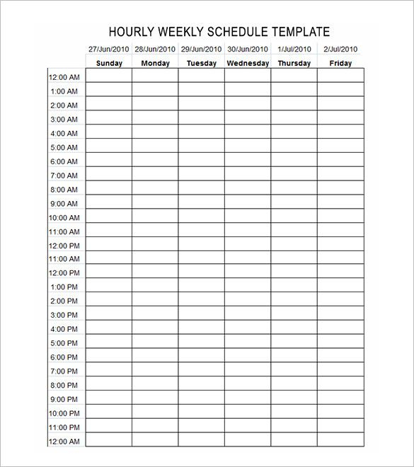 24 Hours Schedule Template - 8+ Free Word, Excel, Pdf