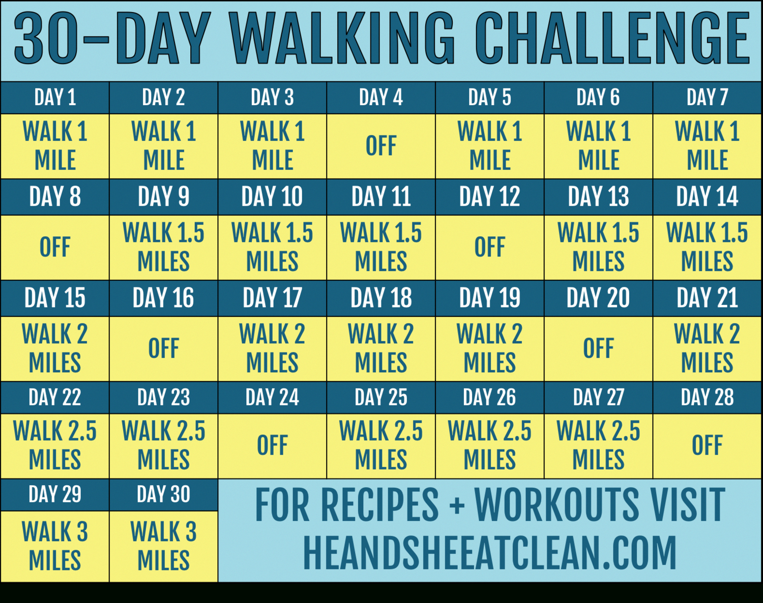 30-Day Walking Challenge With Printable Tracking Chart In