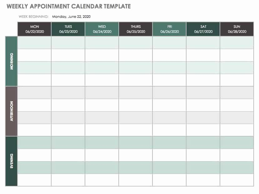 30 Monday Through Sunday Schedule Template In 2020 | Free