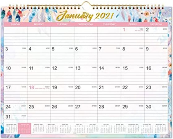 $4.00 2021 Calendar - Monthly Wall Calendar 2021, 15&quot; X 11