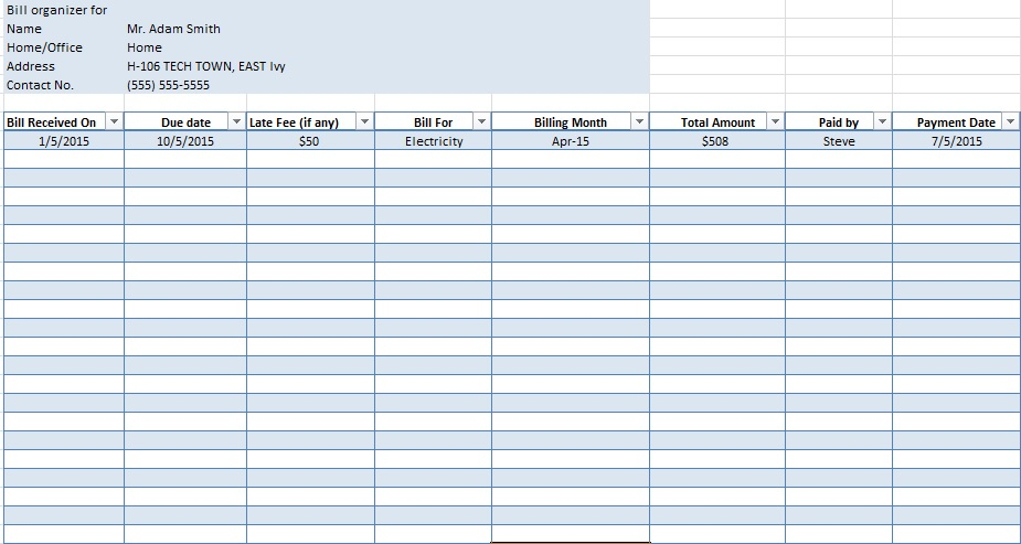 5+ Bill Payment Schedule Template, Pdf &amp; Word ~ Excel Tmp