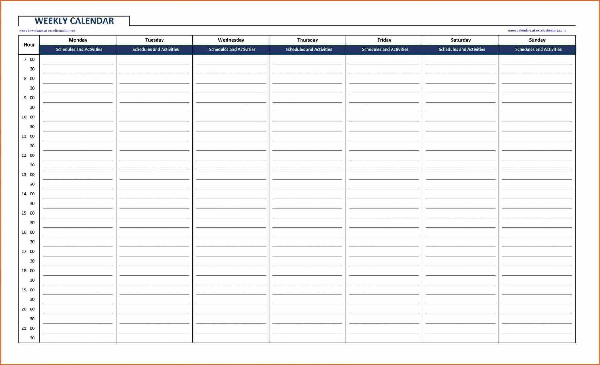 52 Week Calendar 2018 Printable Excel | Example Calendar