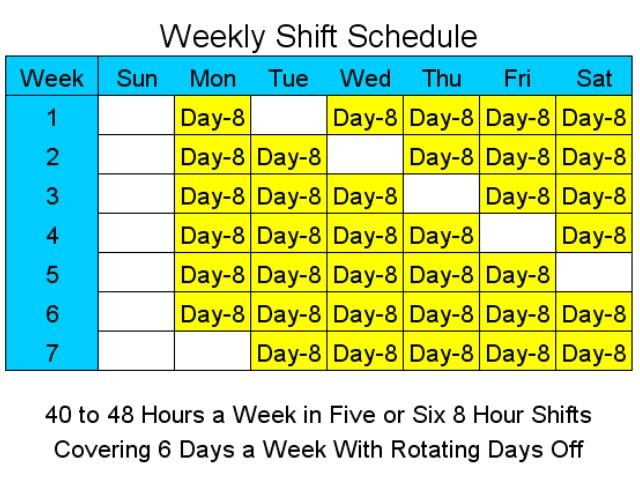 8 Hour Shift Schedules For 6 Days A Week - Standaloneinstaller