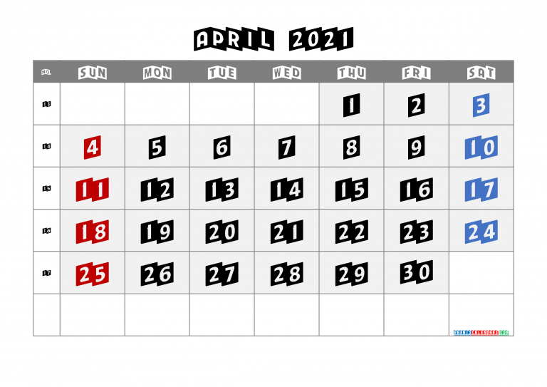 April 2021 Printable Calendar Free 6 Templates