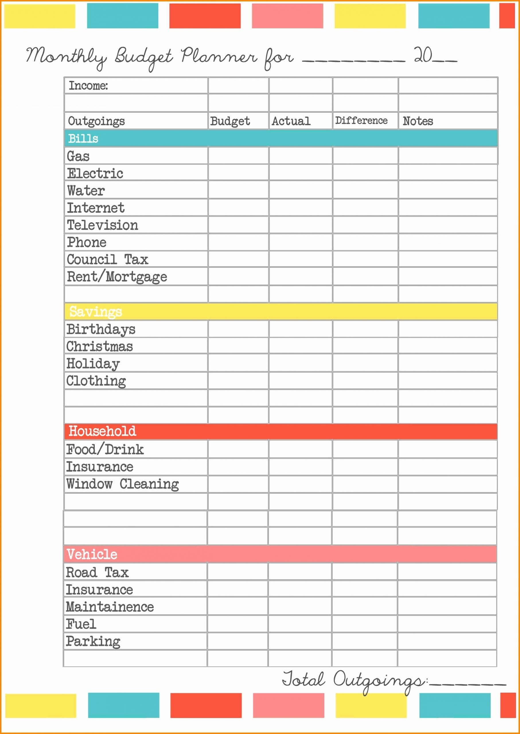 Bill Payment Worksheet Printable - Template Calendar Design