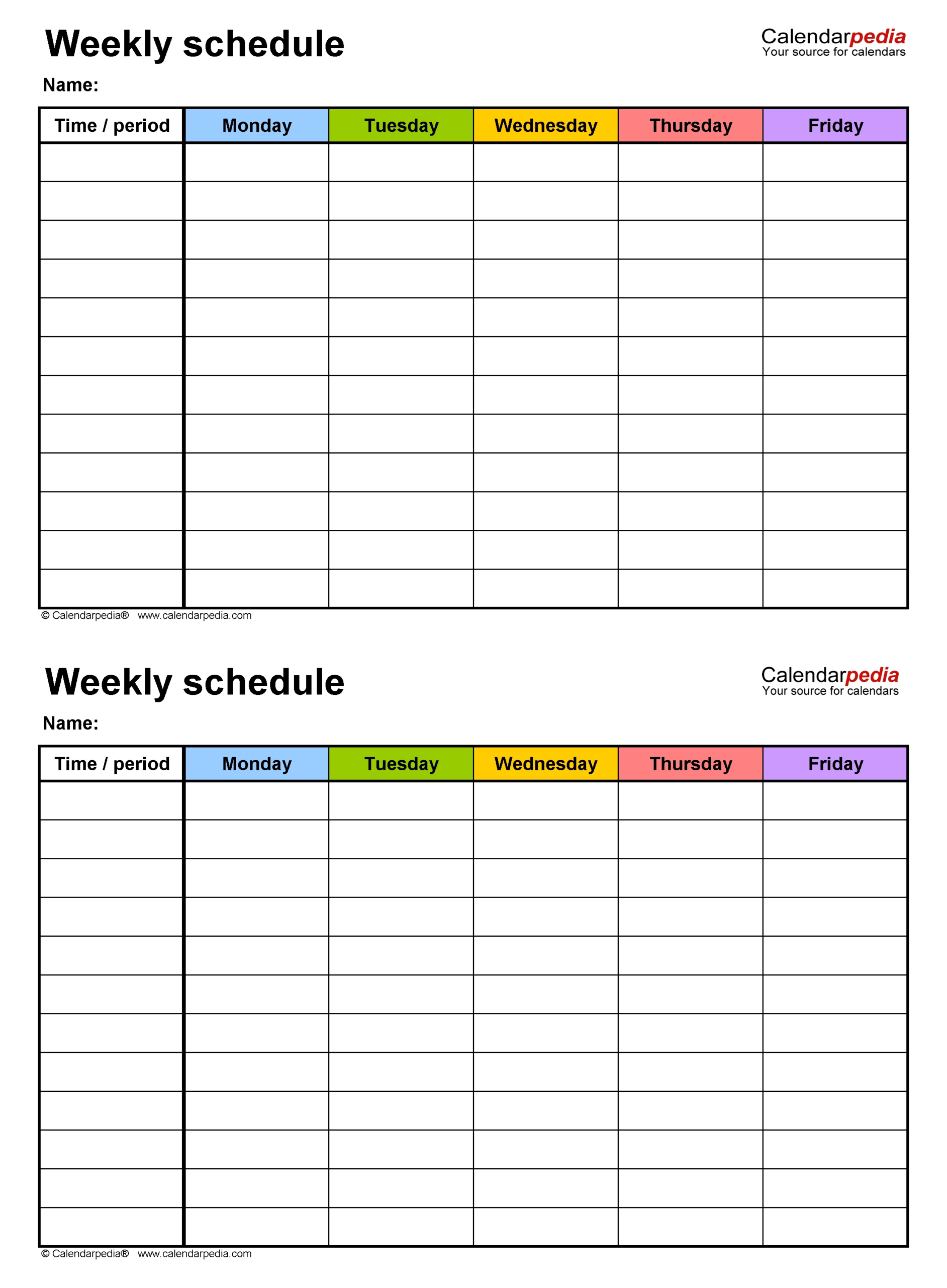 Blank Academic Weekweek Calendar | Calendar Template