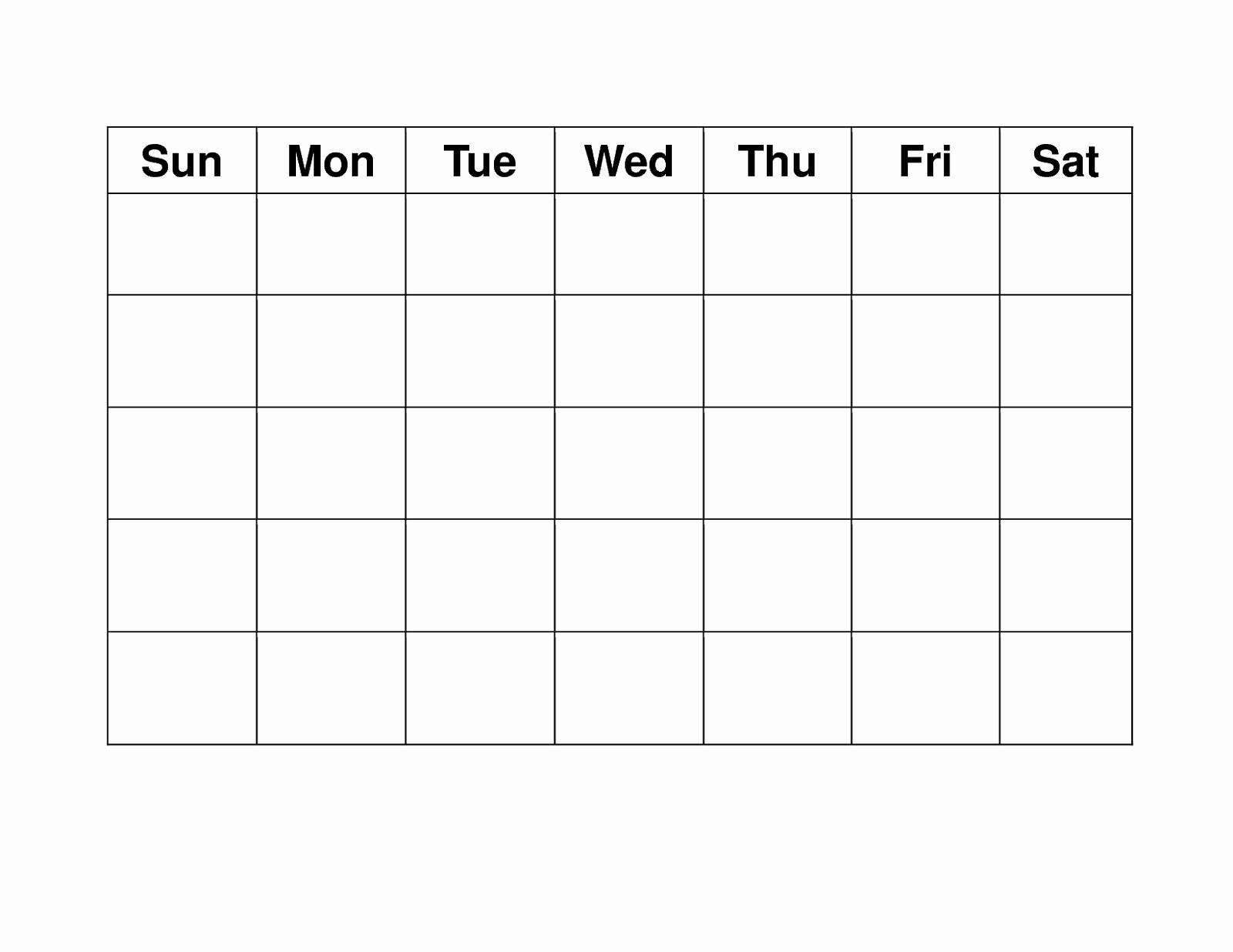 Printable Blank Monday Through Friday Weekly