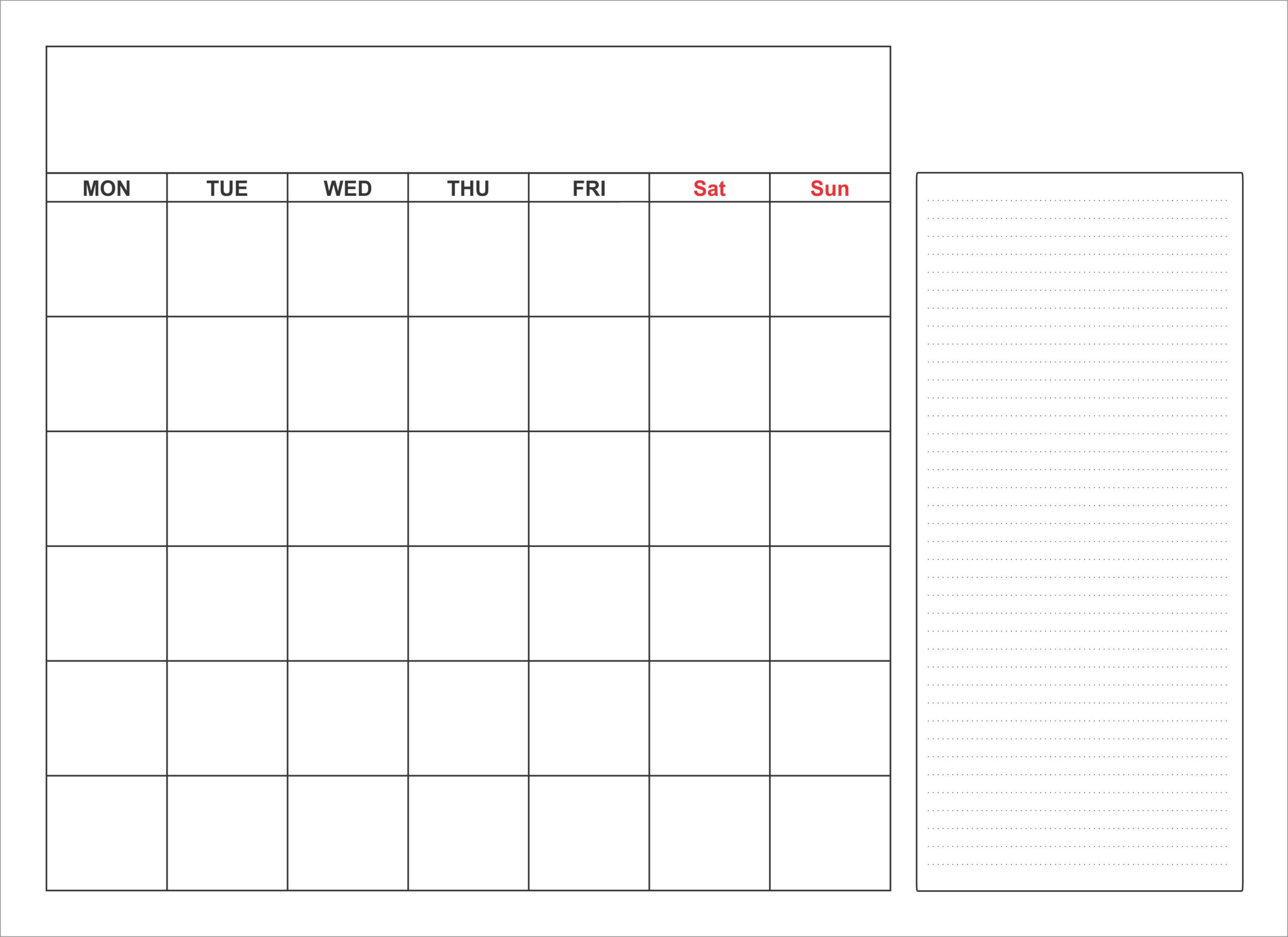 Blank Calendar Template Monthly In Word, Pdf, Excel