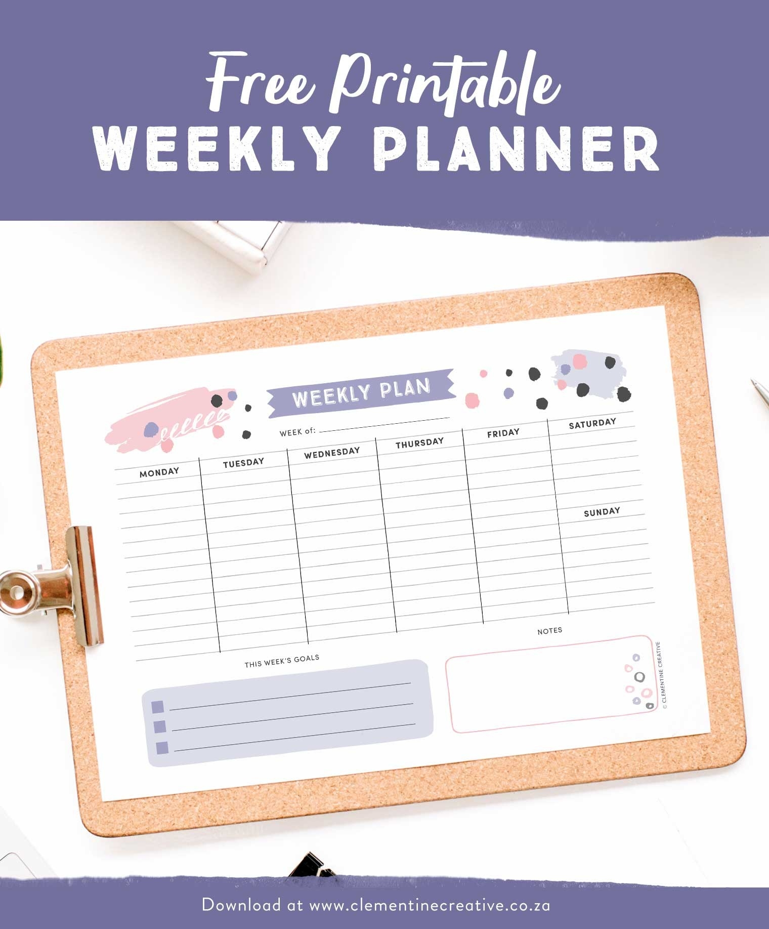 Blank Monday Through Friday Pdf | Calendar Template Printable