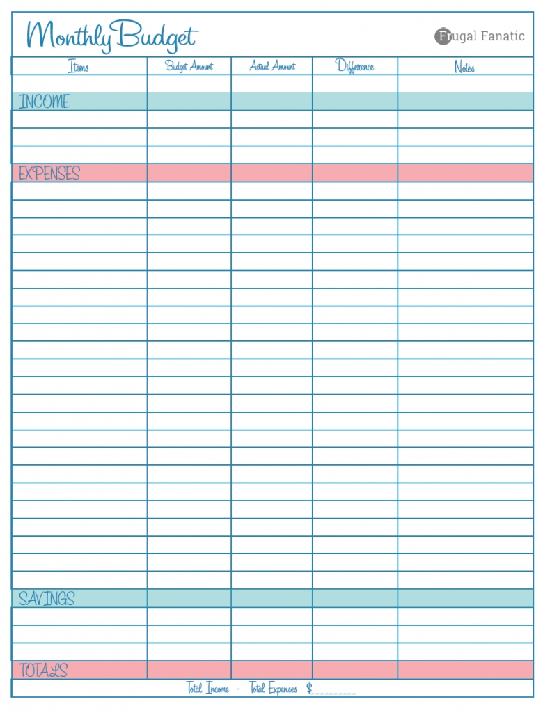 Blank Monthly Bill Payment Worksheet | Calendar Template