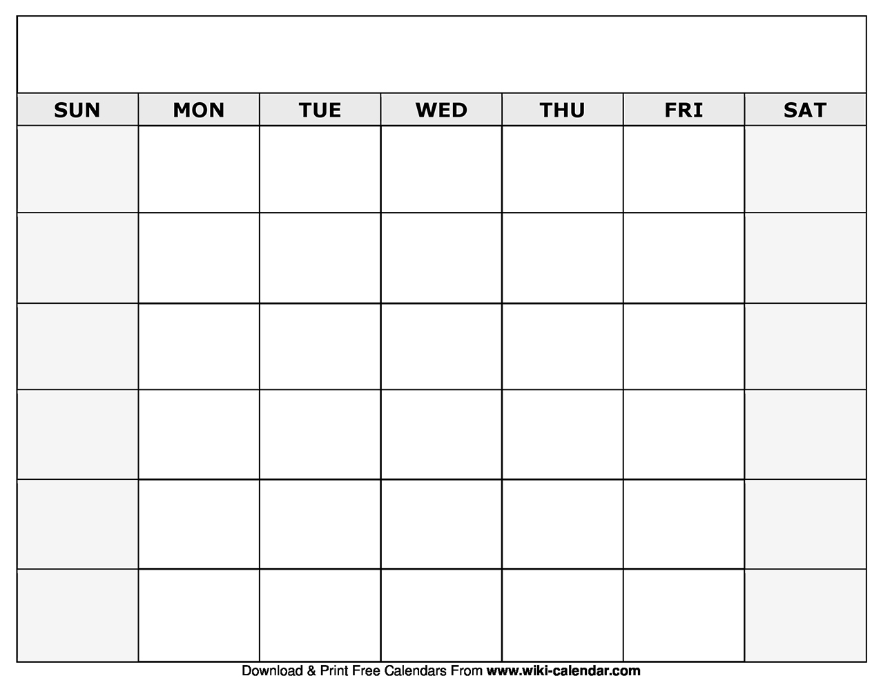 Blank Monthly Calendars To Print - Calendar Inspiration Design