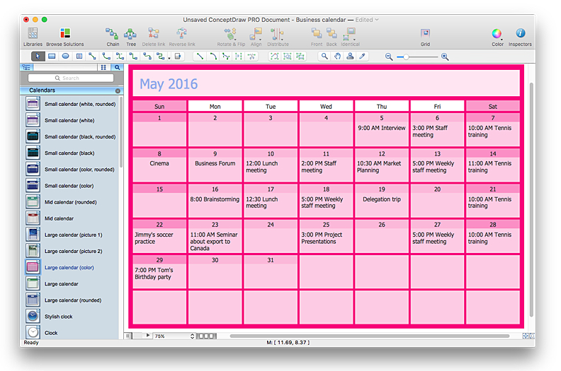 Business Calendar | Business Calendar Example | How To Create And Customize A Calendar In