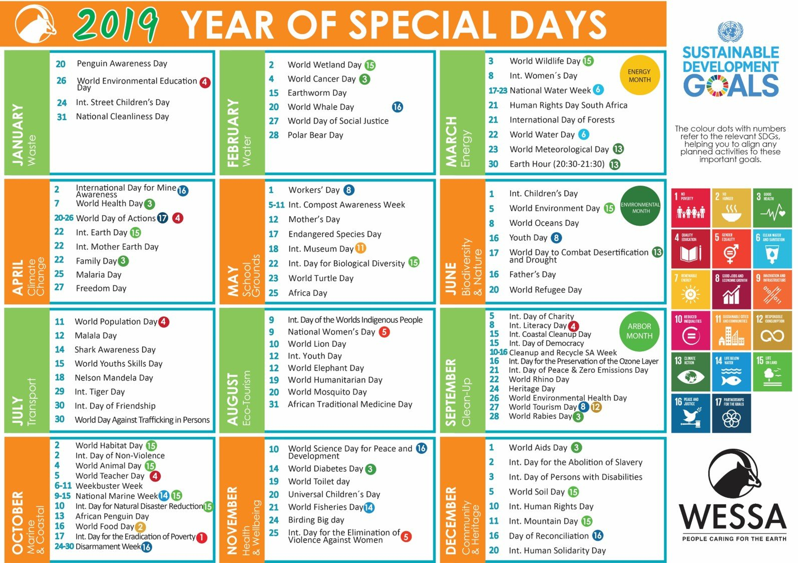 Calendar 2019 Special Days :-Free Calendar Template