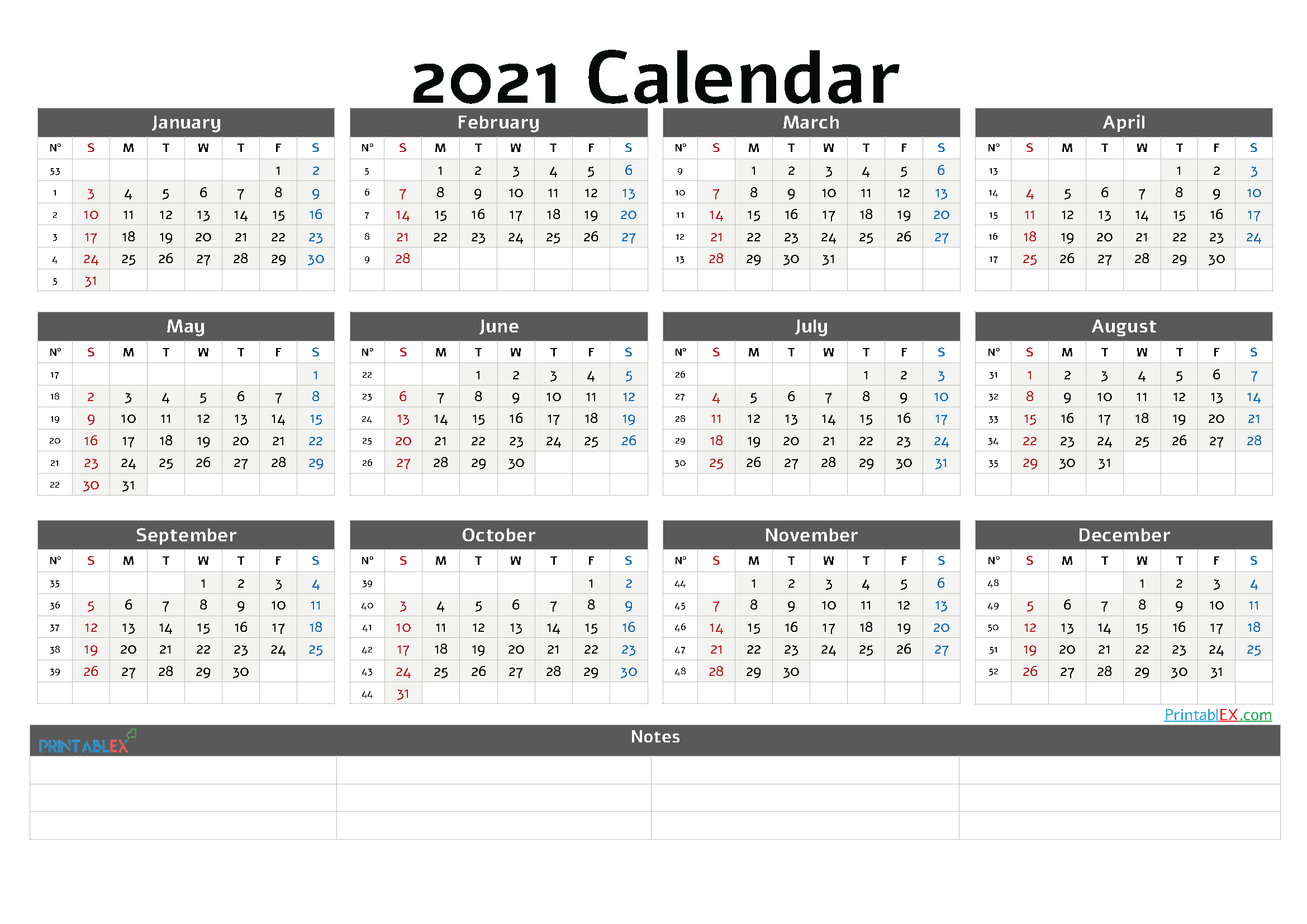 Calendar With Weeks 2021 - United States Map