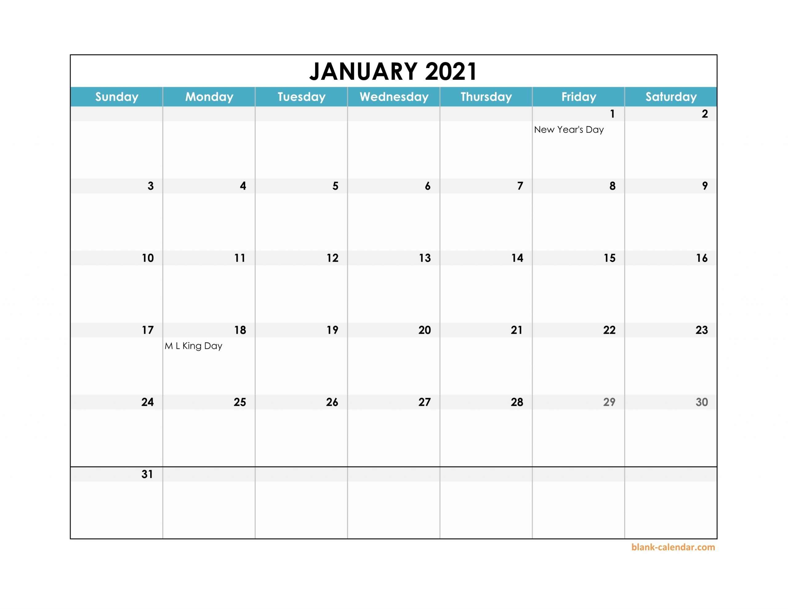 Calendars In Excel For 2021 | Month Calendar Printable