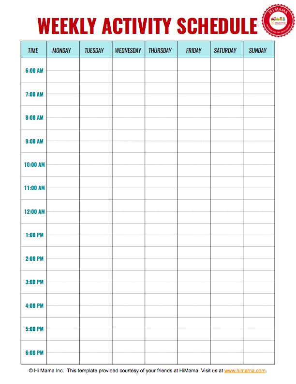 Daycare Daily Schedule &amp; Child Care Schedule Templates