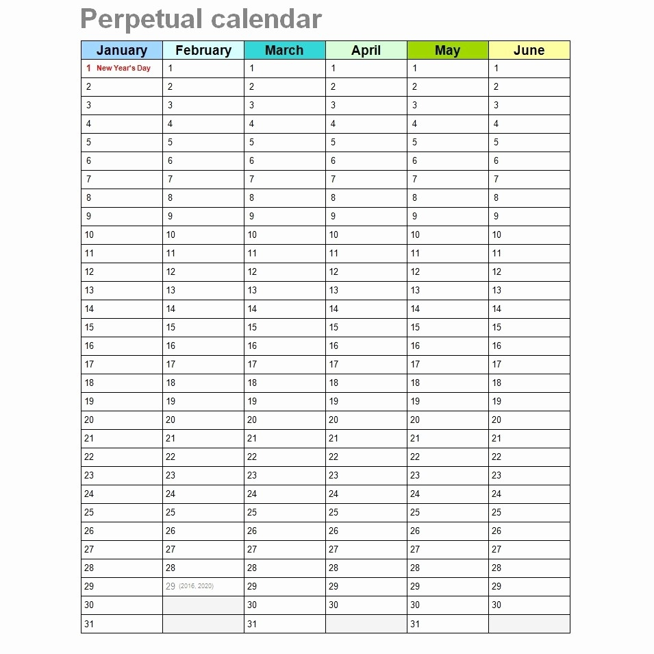 Depo Perpetual Calendar 2020 - Template Calendar Design
