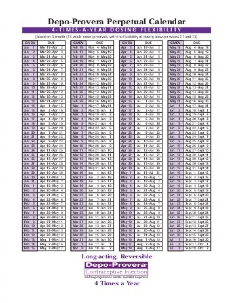 Depo-Provera Calendar 2021 Pdf - Template Calendar Design