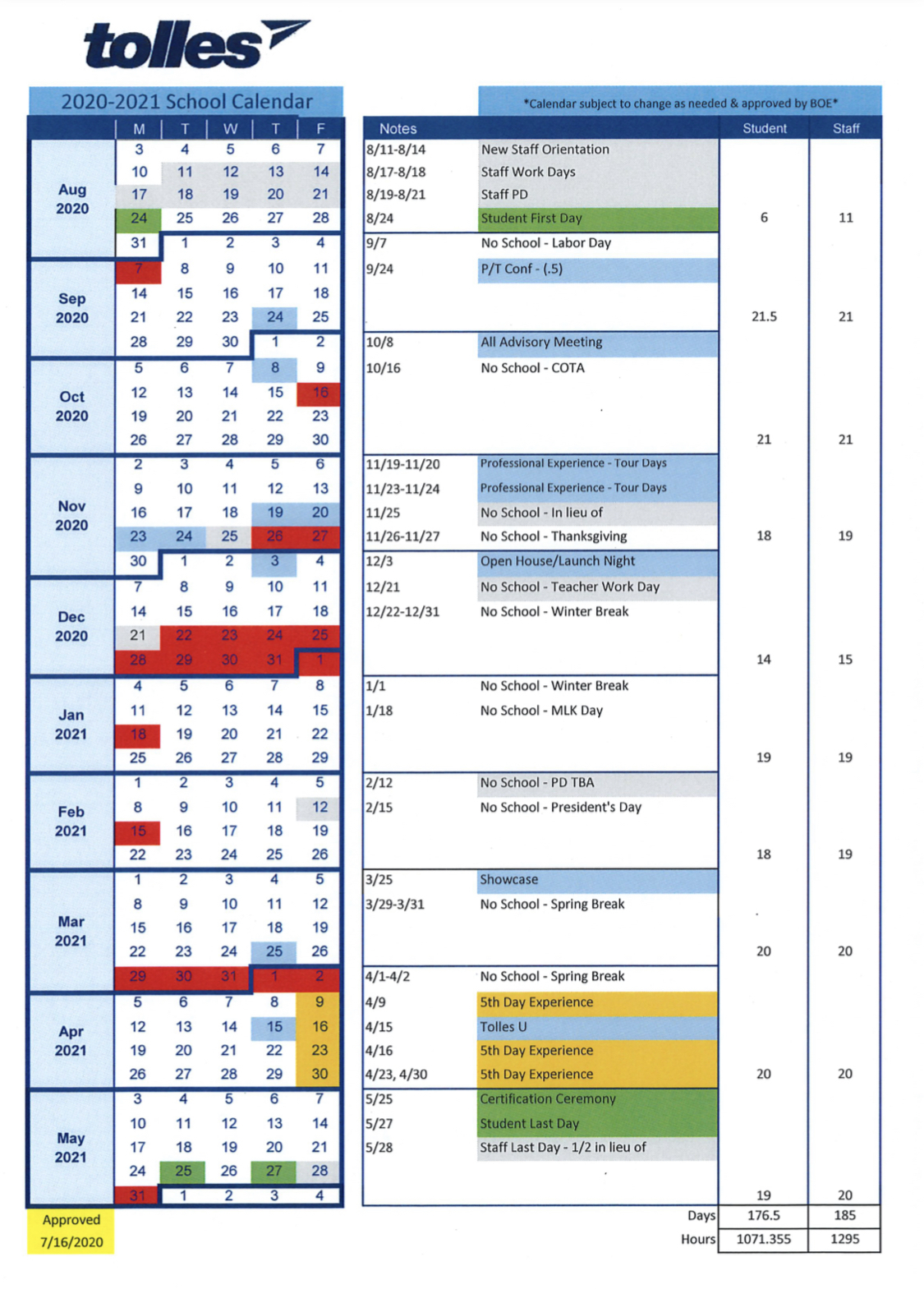 District Calendar