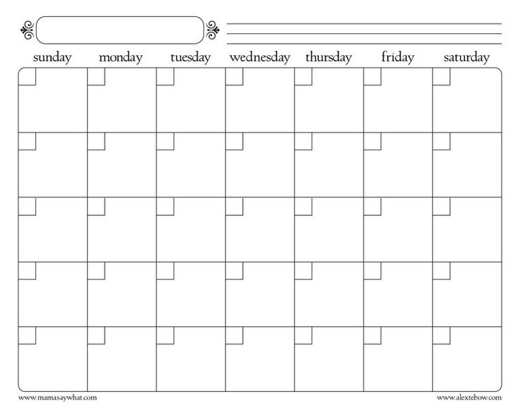 Full Page Free Calendar Printables