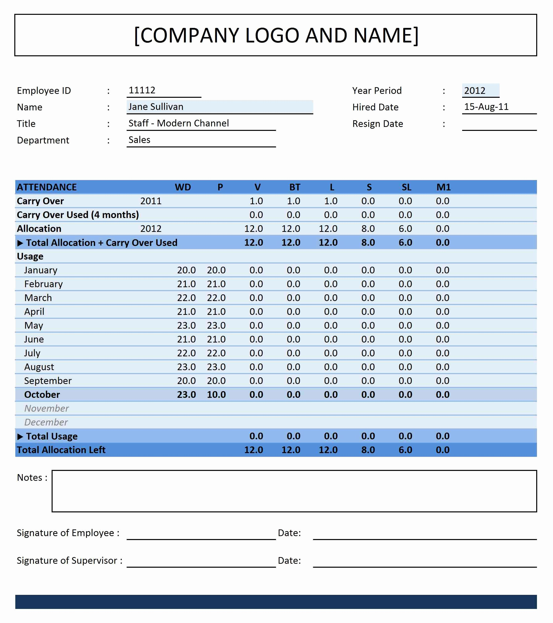 Employee Attendance Point System Spreadsheet