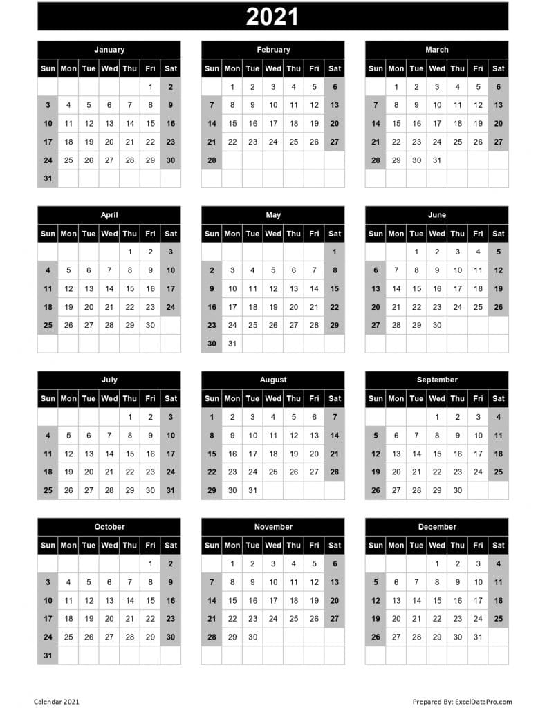 Excel Calendar With Week Numbers 2021 | Calendar