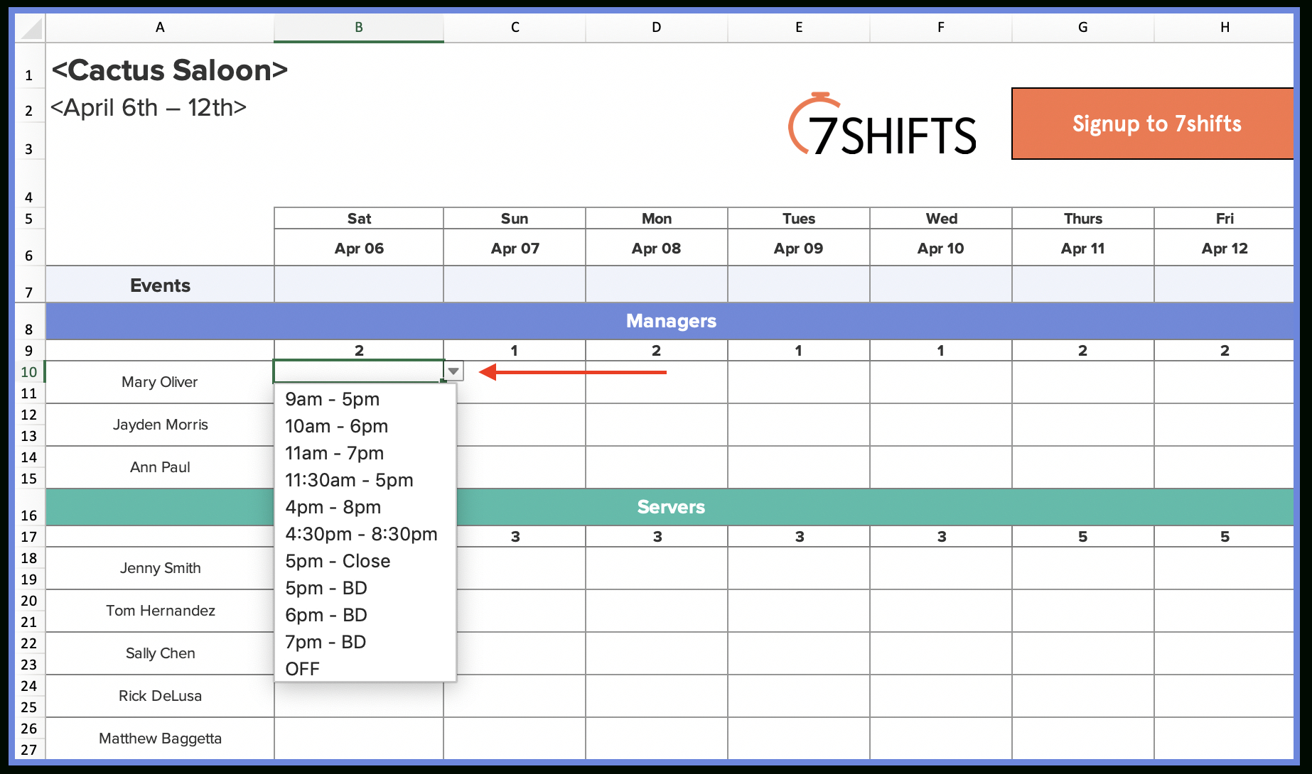 Excel Spreadsheet For Scheduling Employee Shifts