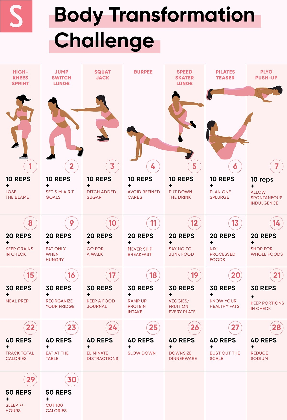 Exercise Challenge Chart - Template Calendar Design