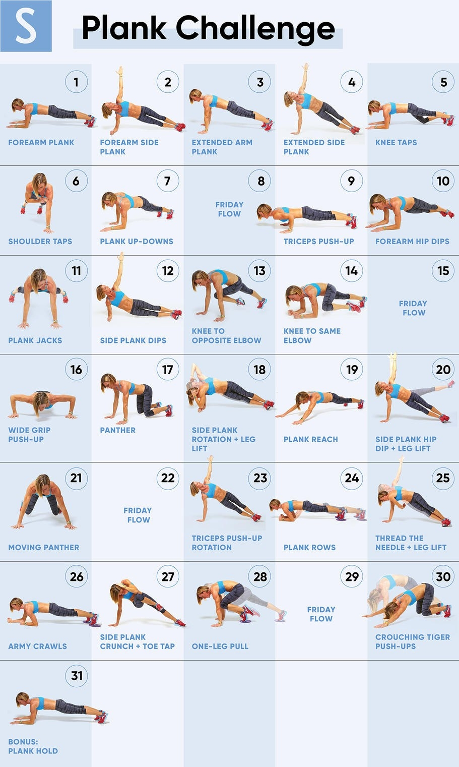 Exercise Challenge Chart - Template Calendar Design