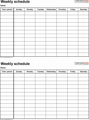Fantastic Pics Weekly Schedule Template Popular When I