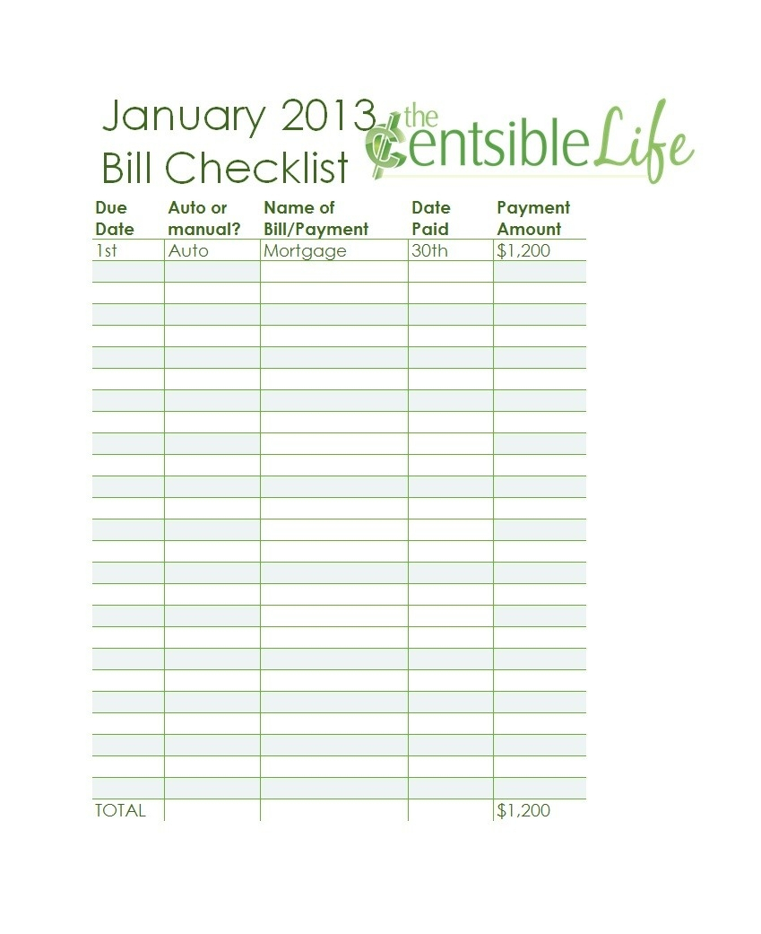 Fillable Monthly Bill Payment Worksheet Pdf - Template Calendar Design