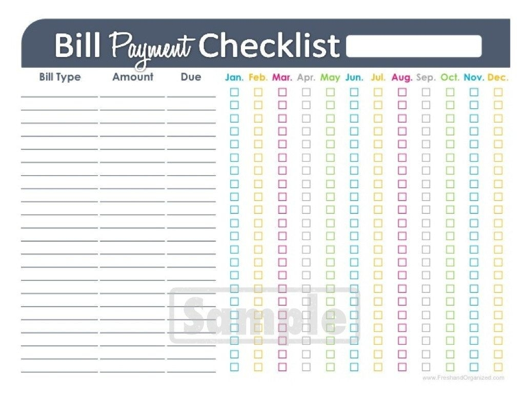 Fillable Monthly Bill Payment Worksheet Pdf - Template