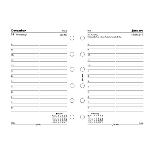 Filofax Day On A Page Refill For 2016 Pocket Size Yearly