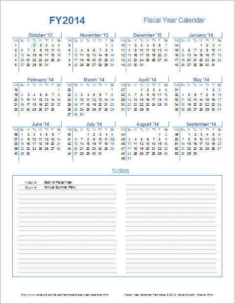 Fiscal Year Calendar Template For 2021 And Beyond