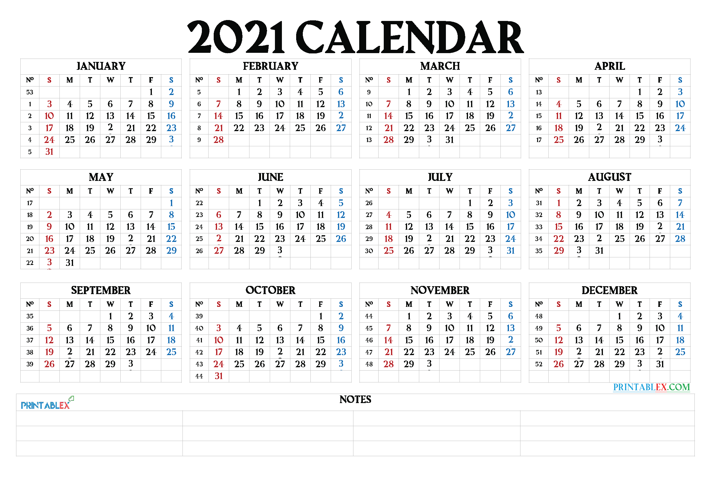 Free 2021 Yearly Calender Template - 2021 Printable Yearly Calendar Free Hipi Info : Below Are