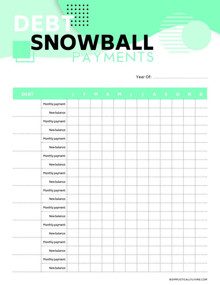 Free Debt Snowball Printable Worksheets | Simplistically