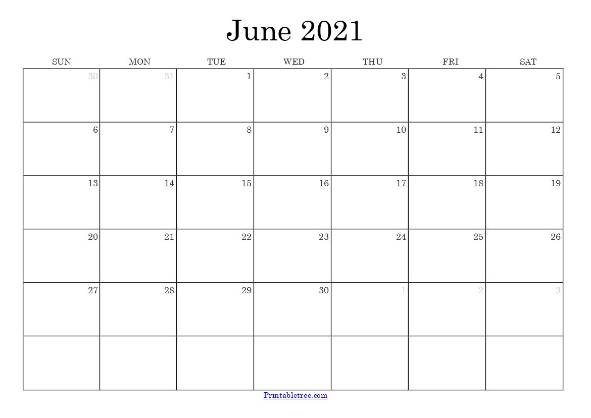 Free Download June 2021 Printable Calendar Templates Pdf